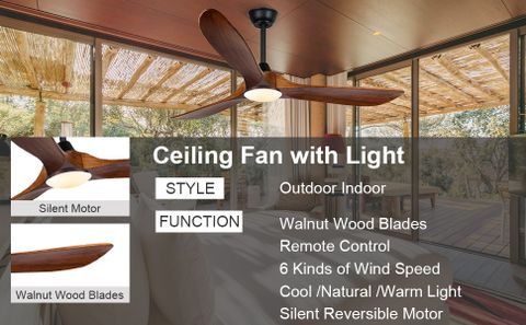 70 Inch Large Ceiling Fan With Lights, Outdoor Ceiling Fan For Patio ... regarding Choosing the Right Large Outdoor Ceiling Fan for Your Backyard Space